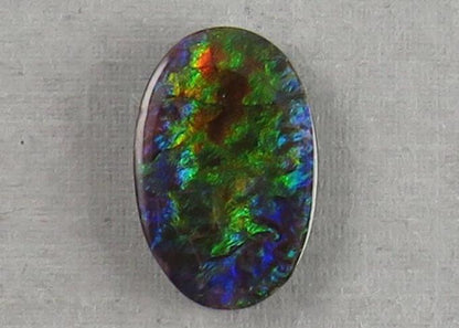 Canadian Ammolite Doublet | Natural Ammonite Fossil Cabochon | 16x10 | AC102 - Canadian Ammolite - GemEnthusiast