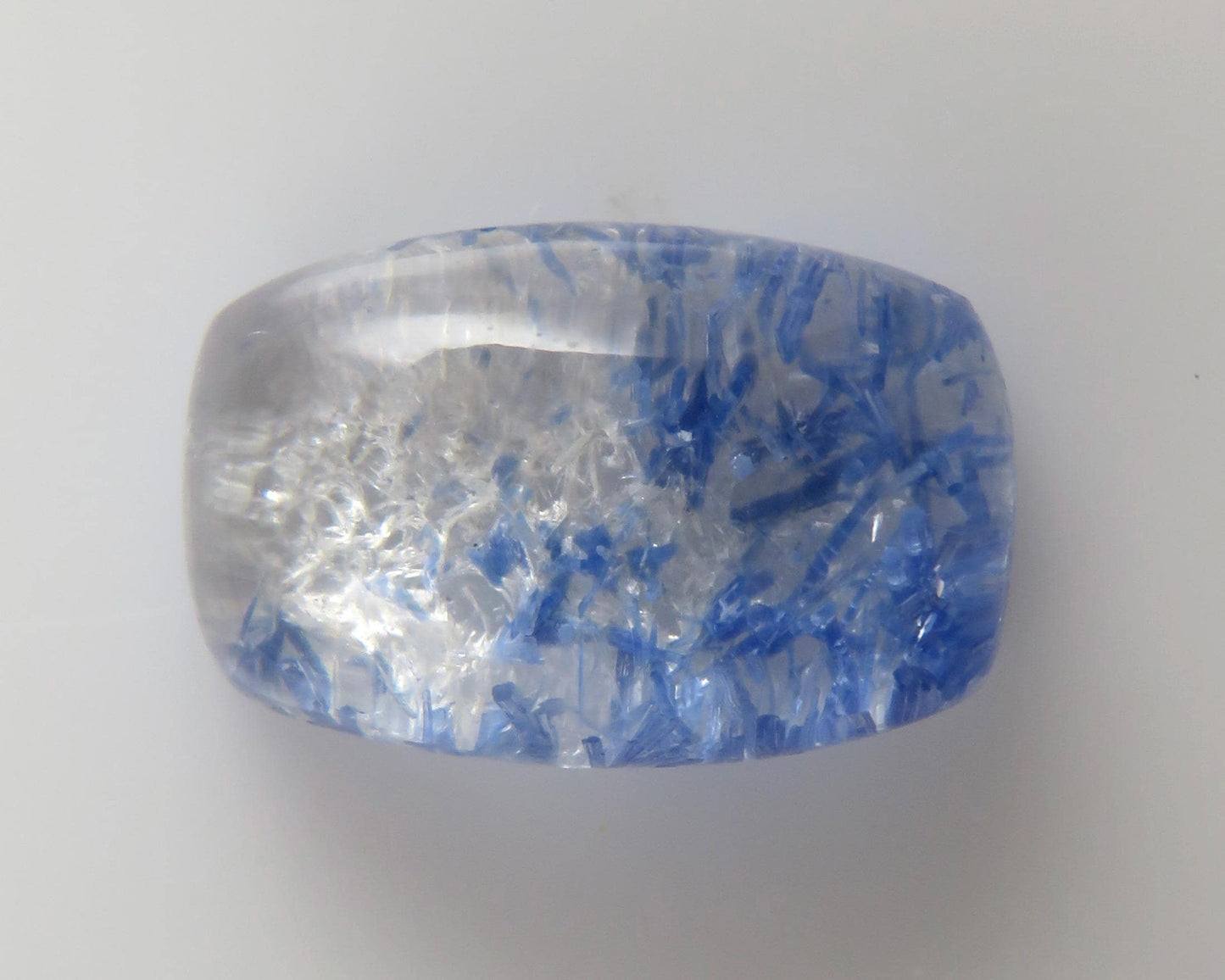 Dumortierite in Quartz Rectangular Cabochon Gem | 12x8 |Natural Gemstone from Brazil | 3.4 carats | QU545 - Quartz, Dumortierite - GemEnthusiast