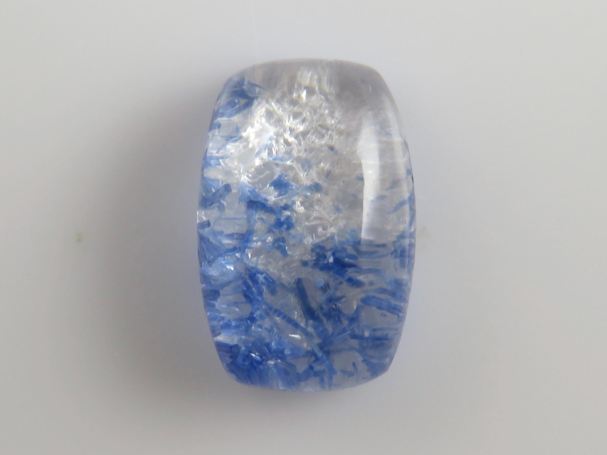 Dumortierite in Quartz Rectangular Cabochon Gem | 12x8 |Natural Gemstone from Brazil | 3.4 carats | QU545 - Quartz, Dumortierite - GemEnthusiast