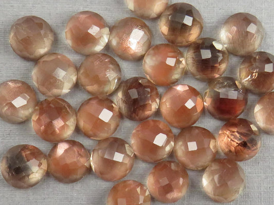 Oregon Sunstones Rose cut Round Cabochons | 6mm 7mm 8mm | Mined in the USA - Oregon Sunstone - GemEnthusiast