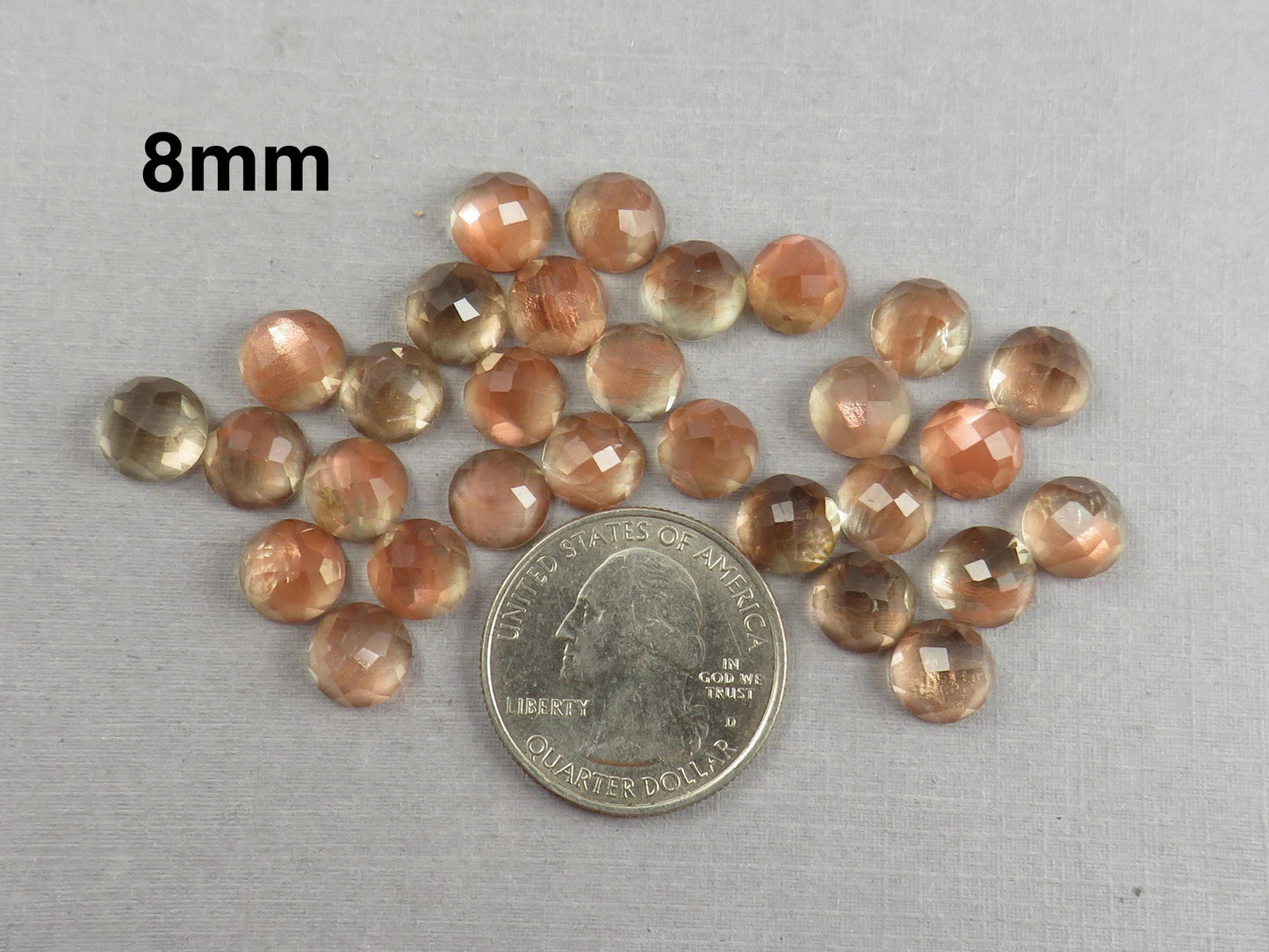Oregon Sunstones Rose cut Round Cabochons | 6mm 7mm 8mm | Mined in the USA - Oregon Sunstone - GemEnthusiast
