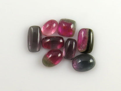 Bicolor Tourmaline Cabochon Lot | Loose Natural Gemstone | 6.5 carats | 6-8mm | TO561 - Tourmaline - GemEnthusiast