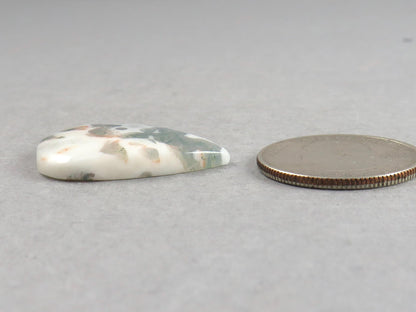 Moss Agate | 29x20x5 mm | Natural Pear Cabochon Gemstone | AG330 - Moss Agate, Chalcedony - GemEnthusiast