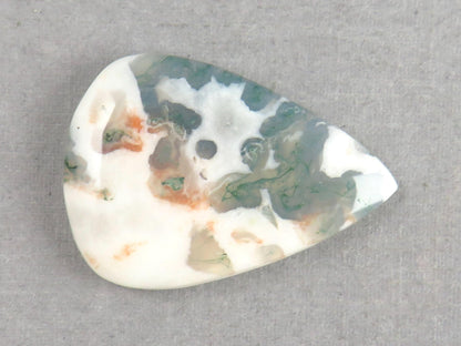 Moss Agate | 29x20x5 mm | Natural Pear Cabochon Gemstone | AG330 - Moss Agate, Chalcedony - GemEnthusiast