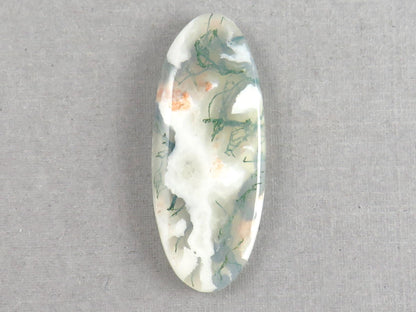 Moss Agate | 35x14x5 mm | Natural Round Cabochon Gemstone | AG328 - Moss Agate, Chalcedony - GemEnthusiast