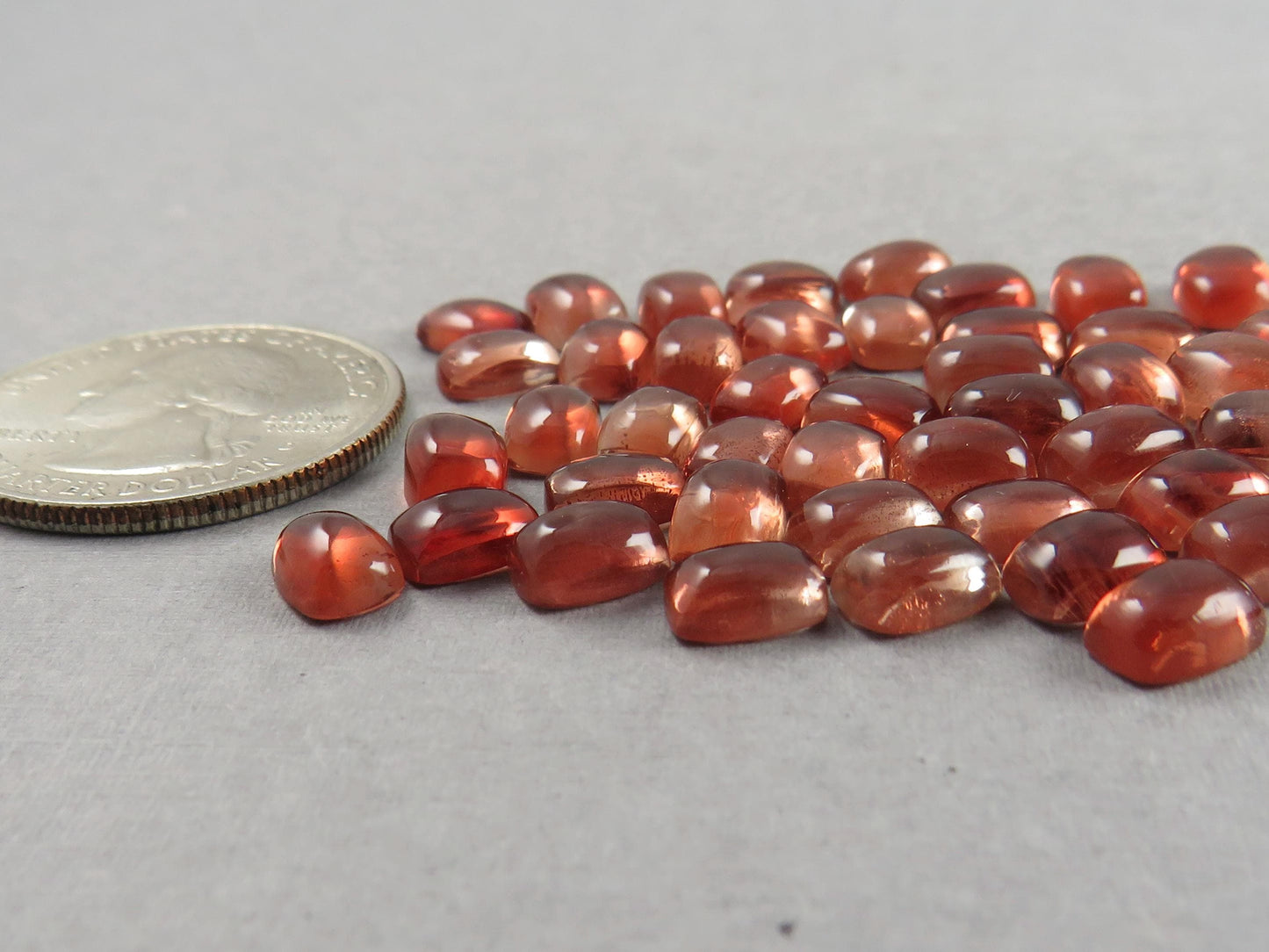 7.2 x 5.2 Oregon Sunstones Rectangle Cabochon in Red Color - Oregon Sunstone - GemEnthusiast