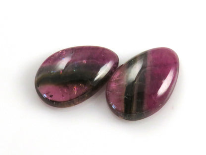 Multi-Color Tourmaline Cabochon Pair | Natural Gemstones | 15x10 mm | 9.8 cts | TO565 - Tourmaline - GemEnthusiast