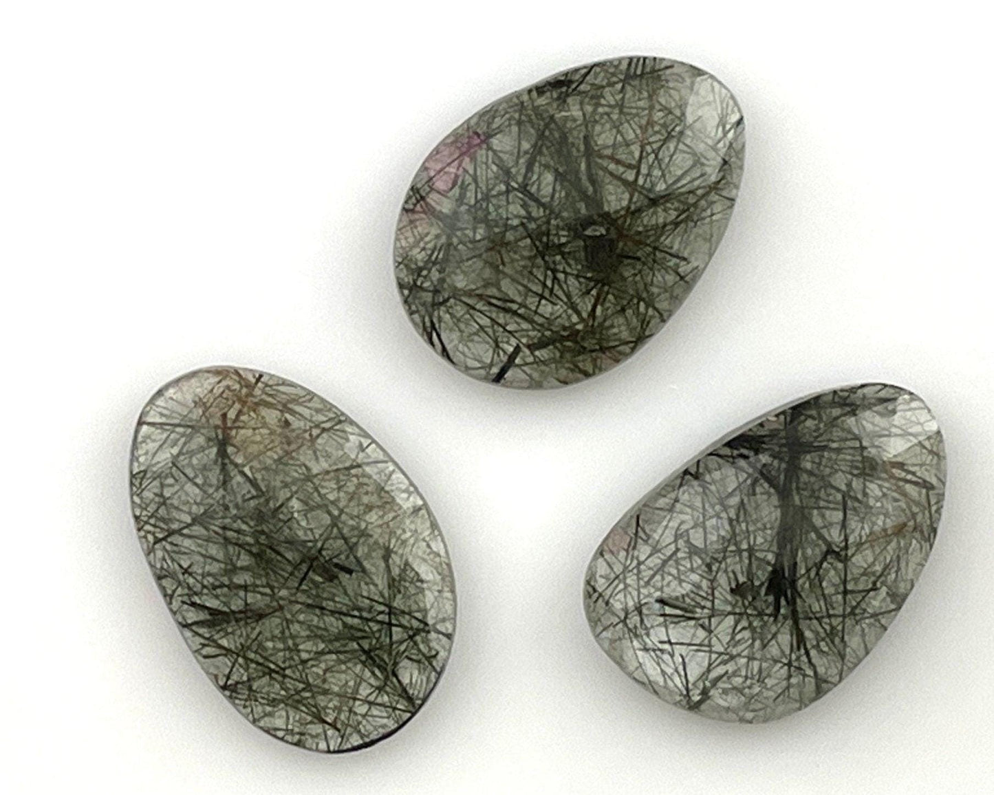 Green Rutile Quartz Lot | 16 carats | Rose Cut Natural Loose Gemstone | QU335 - Rutile Quartz - GemEnthusiast