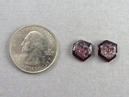 Flower Tourmaline Carving Pair | Natural Pink Gemstones | 11x10 mm | 7.2 carats | TO567 - Tourmaline - GemEnthusiast