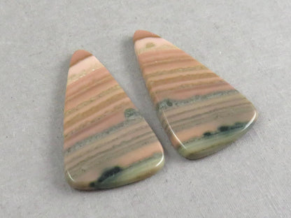 Saturn Chalcedony Triangle Cabochon Pair | 29x17x3 | Natural Loose Gemstone | CA346 - Chalcedony - GemEnthusiast
