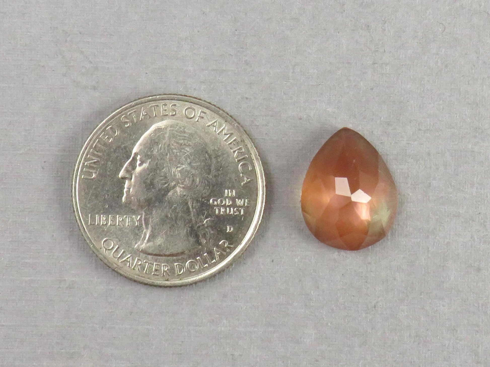 15x12 Oregon Sunstones with Schiller | 8 carats | Large Pear Rose cut Cabochon | OSR107 - Oregon Sunstone - GemEnthusiast