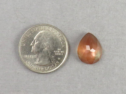 15x12 Oregon Sunstones with Schiller | 8 carats | Large Pear Rose cut Cabochon | OSR107 - Oregon Sunstone - GemEnthusiast