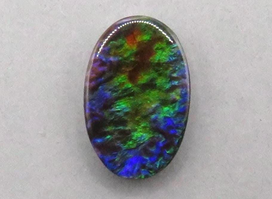 Canadian Ammolite Doublet | Natural Ammonite Fossil Cabochon | 16x10 | AC102 - Canadian Ammolite - GemEnthusiast