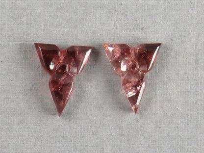 Flower Tourmaline Carving Pair | Natural Pink Gemstones | 10x8 mm | 3.1 cts | TO569 - Tourmaline - GemEnthusiast