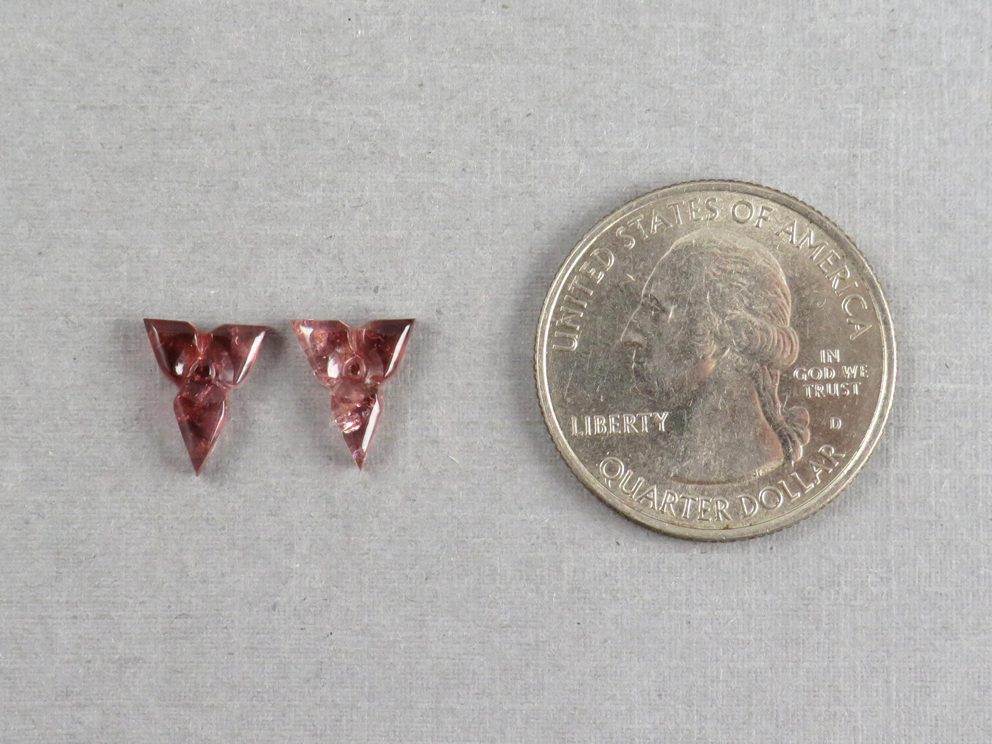 Flower Tourmaline Carving Pair | Natural Pink Gemstones | 10x8 mm | 3.1 cts | TO569 - Tourmaline - GemEnthusiast