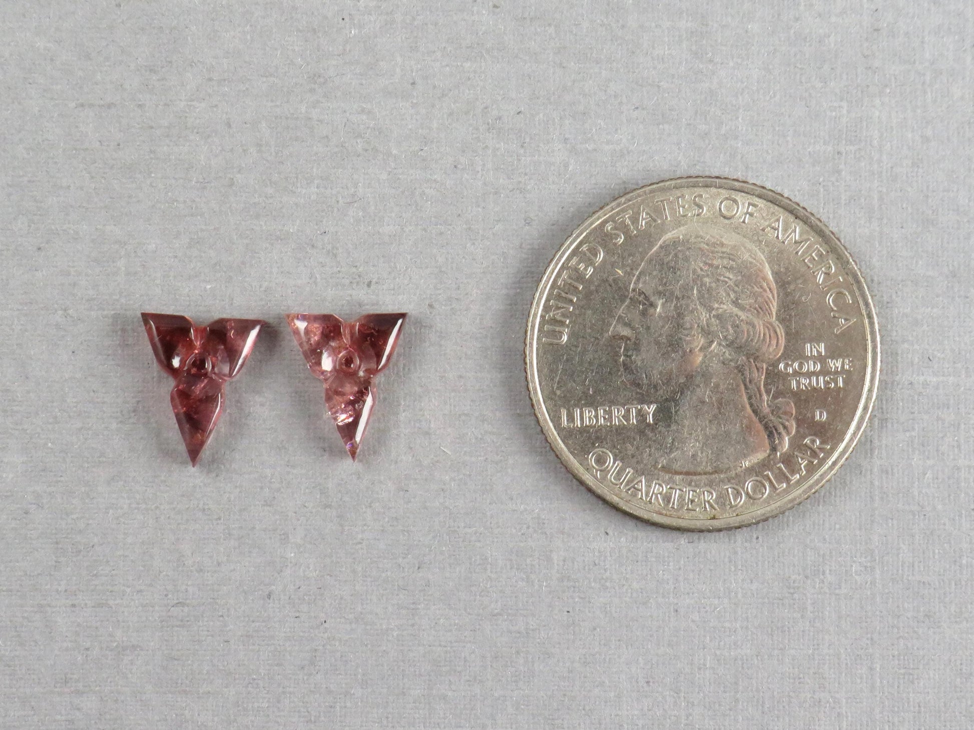 Flower Tourmaline Carving Pair | Natural Pink Gemstones | 10x8 mm | 3.1 cts | TO569 - Tourmaline - GemEnthusiast