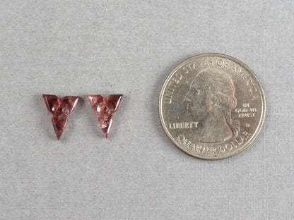 Flower Tourmaline Carving Pair | Natural Pink Gemstones | 10x8 mm | 3.1 cts | TO569 - Tourmaline - GemEnthusiast