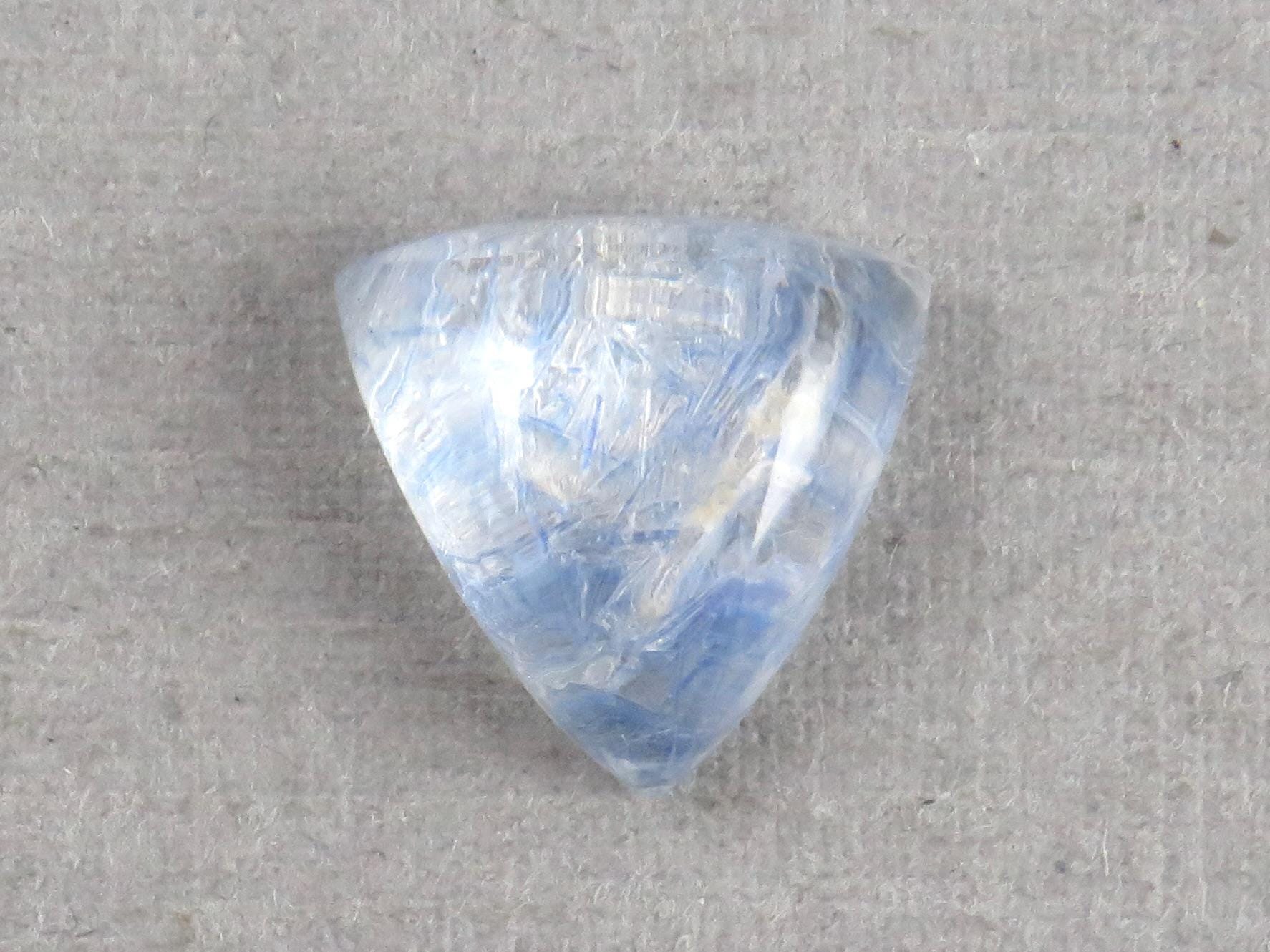 Dumortierite in Quartz Triangle Cabochon | 10x10 | Natural Gemstone from Brazil | 3 carats | QU549 - Quartz, Dumortierite - GemEnthusiast