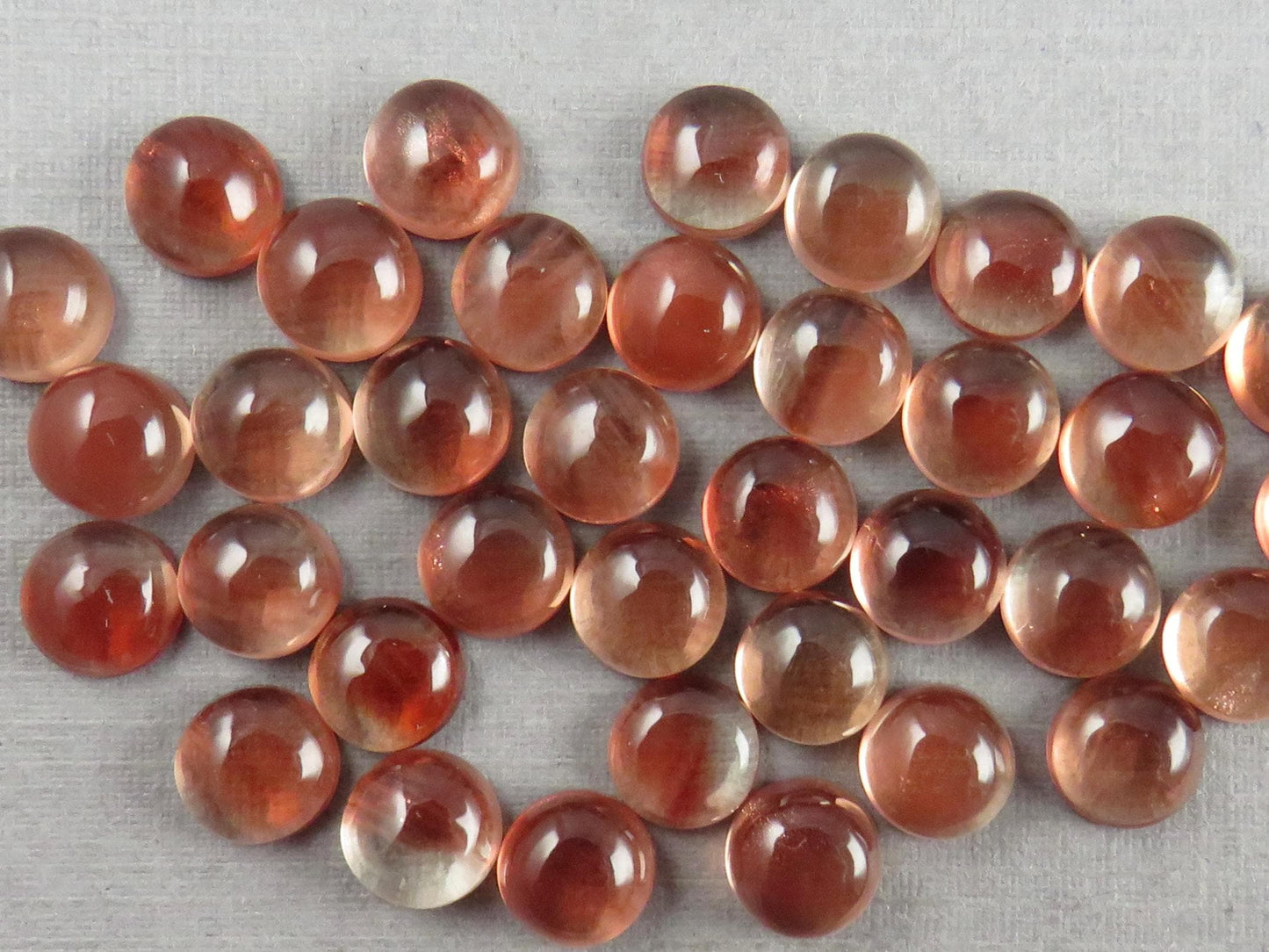 6mm Red Oregon Sunstones Round Cabochons | Per Stone - Oregon Sunstone - GemEnthusiast