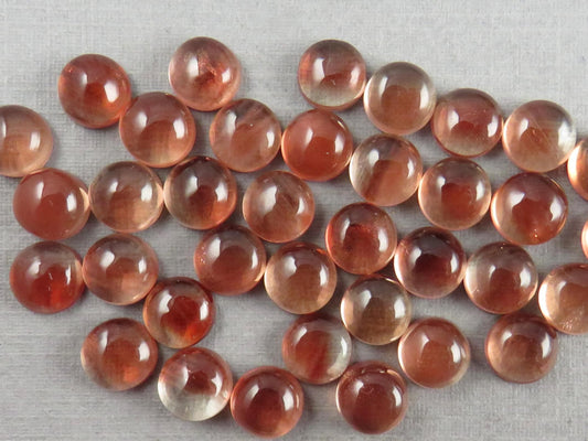 6mm Red Oregon Sunstones Round Cabochons | Per Stone - Oregon Sunstone - GemEnthusiast