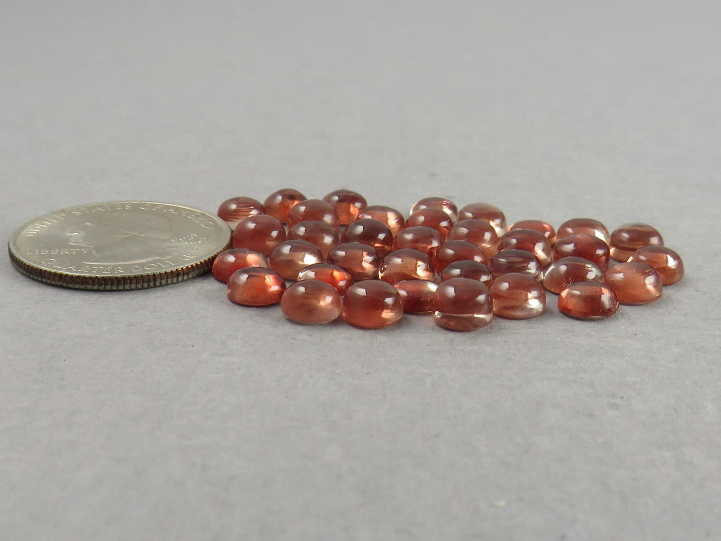 6mm Red Oregon Sunstones Round Cabochons | Per Stone - Oregon Sunstone - GemEnthusiast