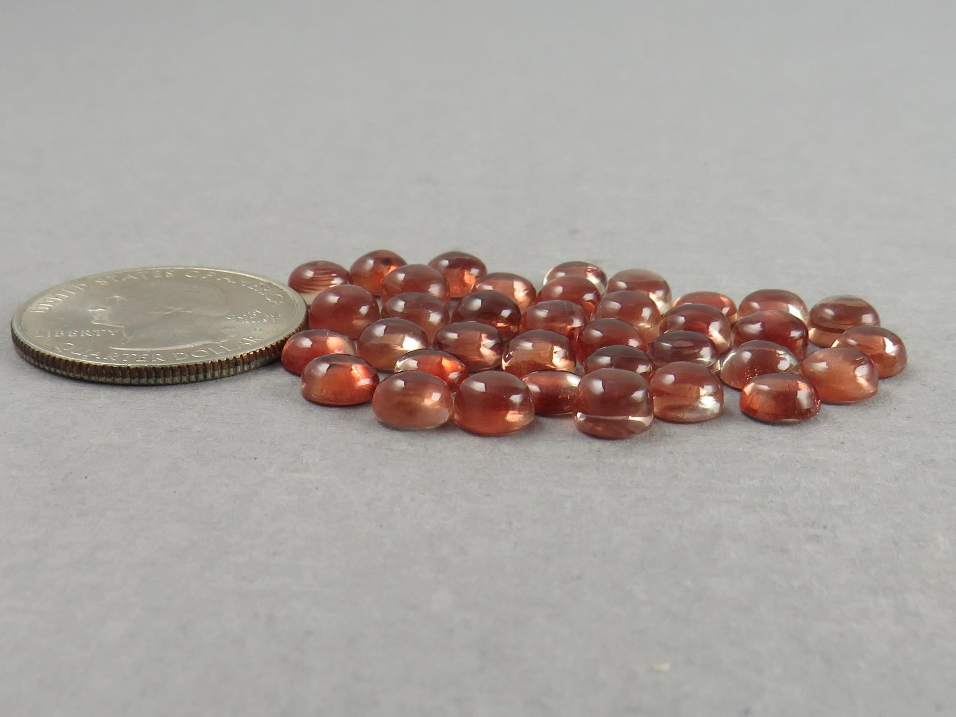 6mm Red Oregon Sunstones Round Cabochons | Per Stone - Oregon Sunstone - GemEnthusiast