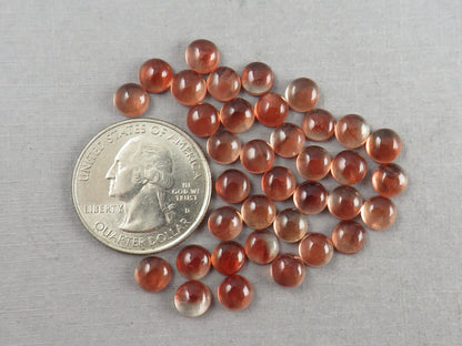 6mm Red Oregon Sunstones Round Cabochons | Per Stone - Oregon Sunstone - GemEnthusiast