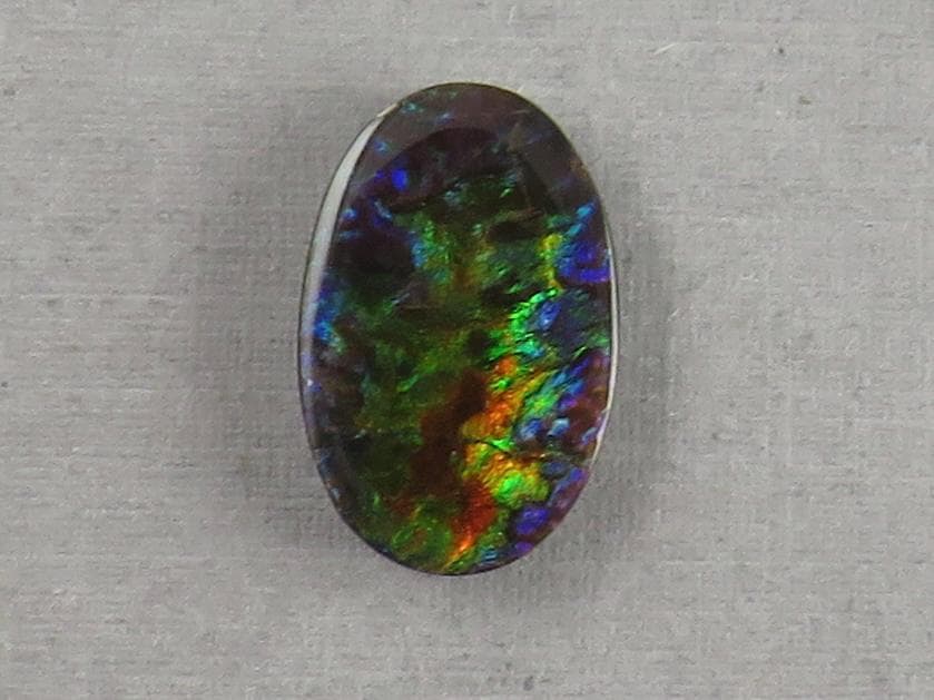 Canadian Ammolite Doublet | Natural Ammonite Fossil Cabochon | 16x10 | AC102 - Canadian Ammolite - GemEnthusiast