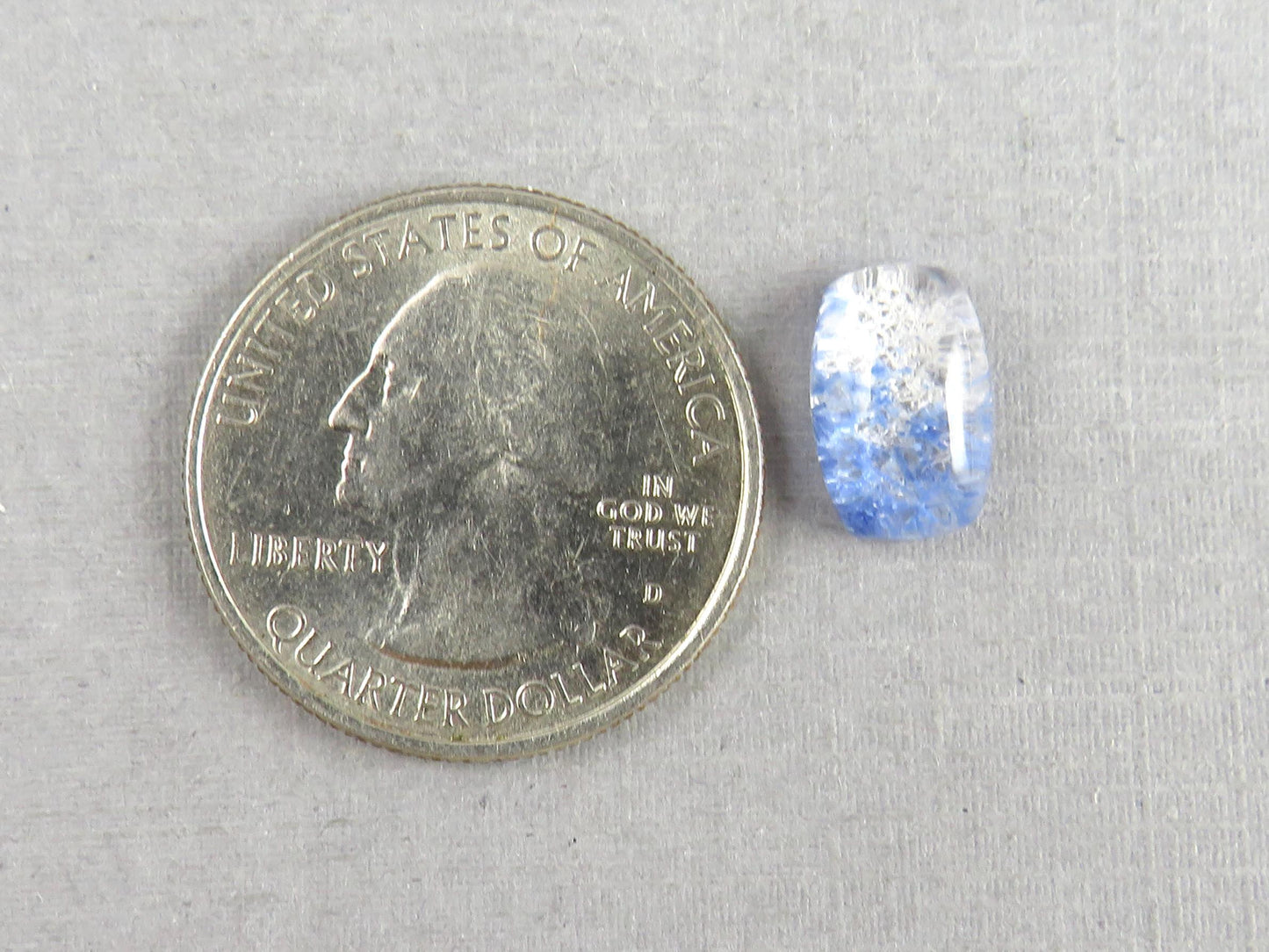 Dumortierite in Quartz Rectangular Cabochon Gem | 12x8 |Natural Gemstone from Brazil | 3.4 carats | QU545 - Quartz, Dumortierite - GemEnthusiast