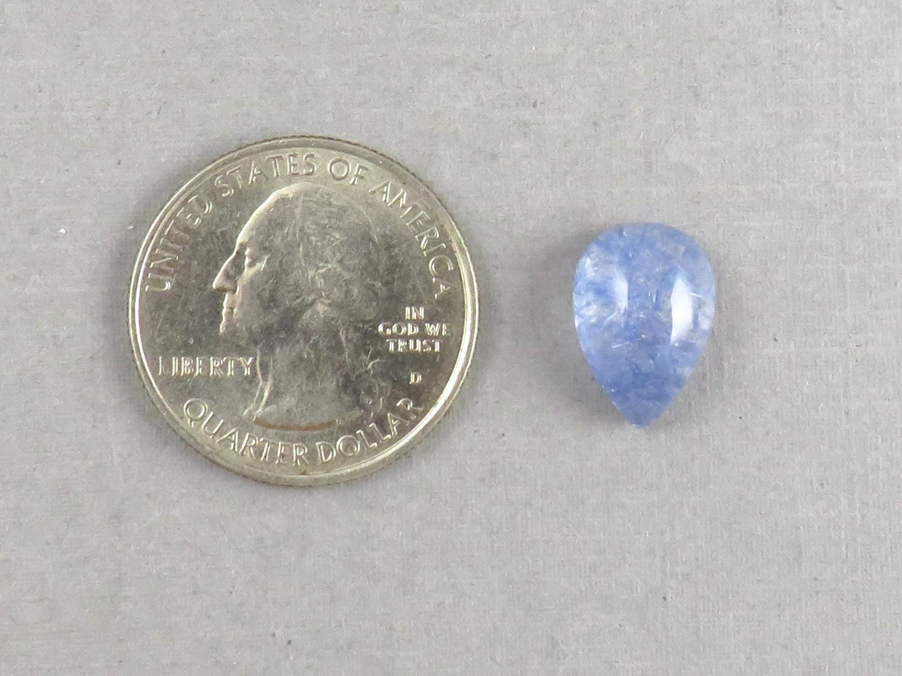 Dumortierite in Quartz Rectangular Cabochon Gem | 14x10 mm | Natural Gemstone from Brazil | 6.11 carats | QU545 - Quartz, Dumortierite - GemEnthusiast