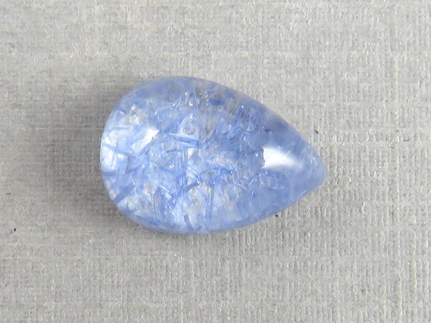 Dumortierite in Quartz Rectangular Cabochon Gem | 14x10 mm | Natural Gemstone from Brazil | 6.11 carats | QU545 - Quartz, Dumortierite - GemEnthusiast