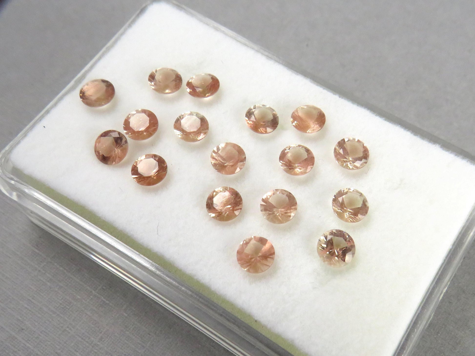 4.5mm Oregon Sunstones | Round Exceptional Cut | Medium, Light, or with Schiller | Per Stone - Oregon Sunstone - GemEnthusiast