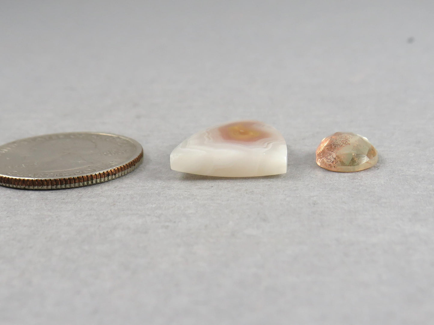 Oregon Sunstone and Sierra Madre Agate | Gemstone Set | SET119 - Timor Agate, Oregon Sunstone - GemEnthusiast