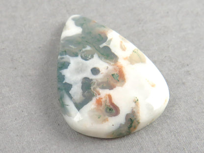 Moss Agate | 29x20x5 mm | Natural Pear Cabochon Gemstone | AG330 - Moss Agate, Chalcedony - GemEnthusiast