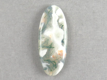 Moss Agate | 35x14x5 mm | Natural Round Cabochon Gemstone | AG328 - Moss Agate, Chalcedony - GemEnthusiast