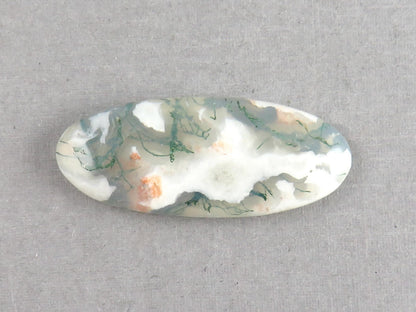 Moss Agate | 35x14x5 mm | Natural Round Cabochon Gemstone | AG328 - Moss Agate, Chalcedony - GemEnthusiast