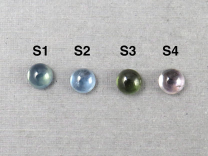 Montana Sapphire Cabochon - 4mm Round | Per Stone | Teal-Blue, Light Blue, Green & Pale Purple | SA305 - Montana Sapphire - GemEnthusiast