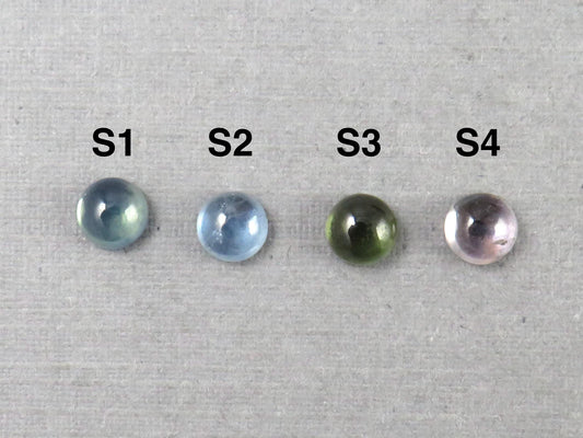 Montana Sapphire Cabochon - 4mm Round | Per Stone | Teal-Blue, Light Blue, Green & Pale Purple | SA305 - Montana Sapphire - GemEnthusiast