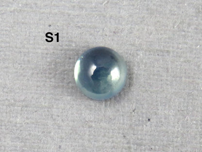 Montana Sapphire Cabochon - 4mm Round | Per Stone | Teal-Blue, Light Blue, Green & Pale Purple | SA305 - Montana Sapphire - GemEnthusiast