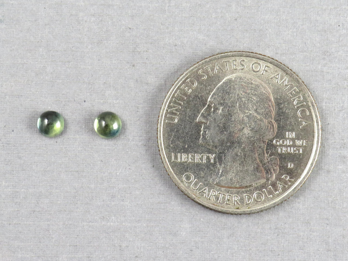 Montana Sapphire Cabochon - 4mm Round Pair | Bicolor Teal-Blue | American Gemstone | SA304 - Montana Sapphire - GemEnthusiast