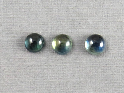 Montana Sapphire Cabochon - 4mm Round Lot | Bicolor Teal-Blue | American Gemstone | SA306 - Montana Sapphire - GemEnthusiast