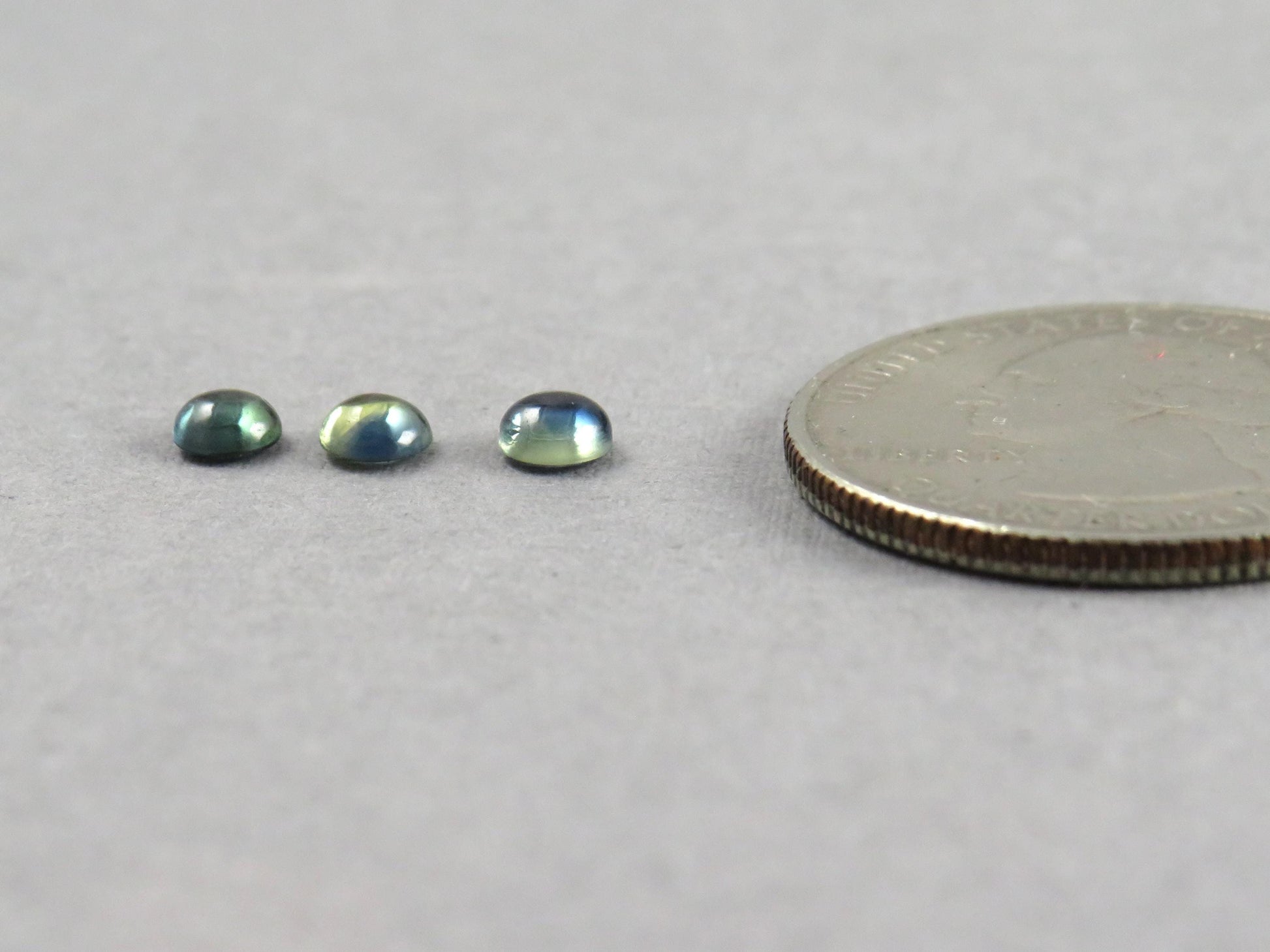 Montana Sapphire Cabochon - 4mm Round Lot | Bicolor Teal-Blue | American Gemstone | SA306 - Montana Sapphire - GemEnthusiast