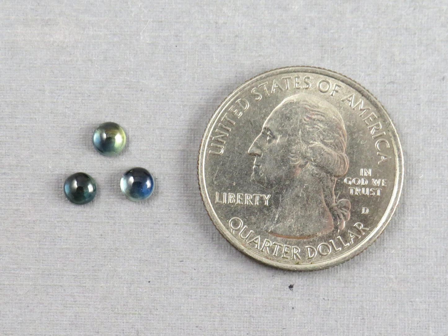 Montana Sapphire Cabochon - 4mm Round Lot | Bicolor Teal-Blue | American Gemstone | SA306 - Montana Sapphire - GemEnthusiast