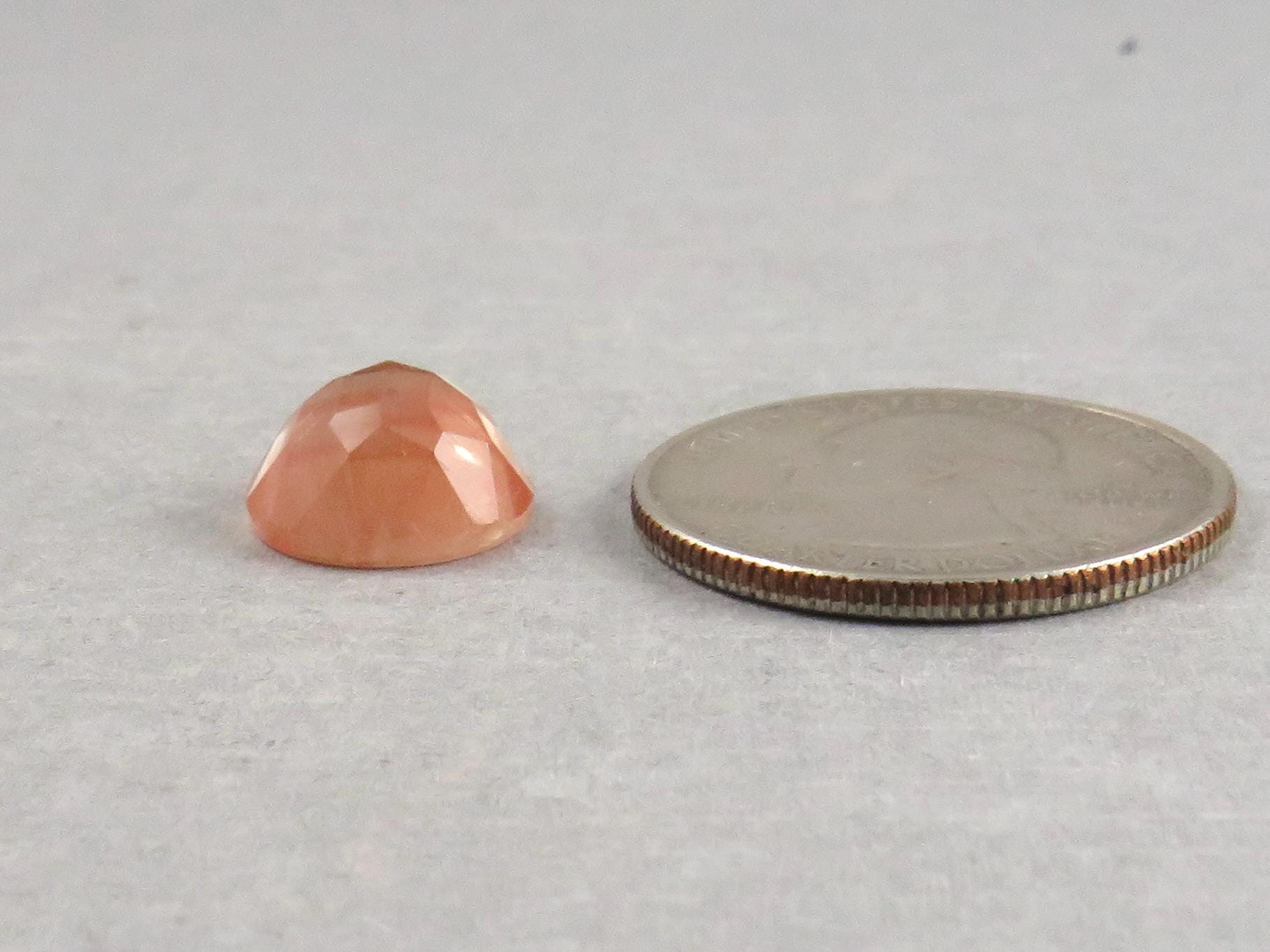 12mm Oregon Sunstones with Schiller | Round Rose Cut Cabochon | 6 carats | OSR106 - Oregon Sunstone - GemEnthusiast