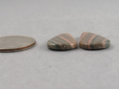 Saturn Chalcedony Pear Cabochon Pair | 23x14x3 | Natural Loose Gemstone | CA347 - Chalcedony - GemEnthusiast