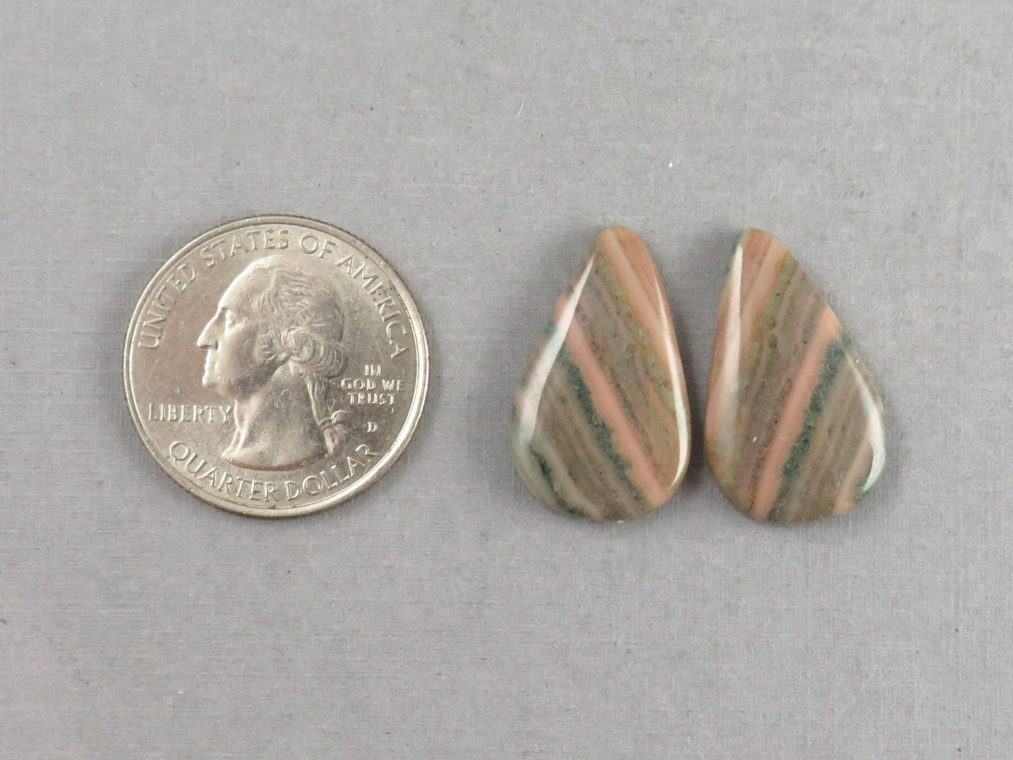 Saturn Chalcedony Pear Cabochon Pair | 23x14x3 | Natural Loose Gemstone | CA347 - Chalcedony - GemEnthusiast