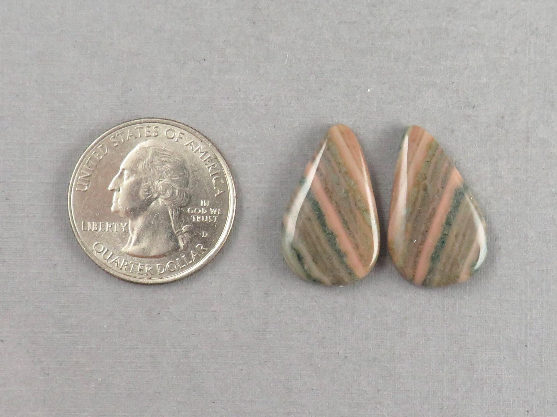 Saturn Chalcedony Pear Cabochon Pair | 23x14x3 | Natural Loose Gemstone | CA347 - Chalcedony - GemEnthusiast