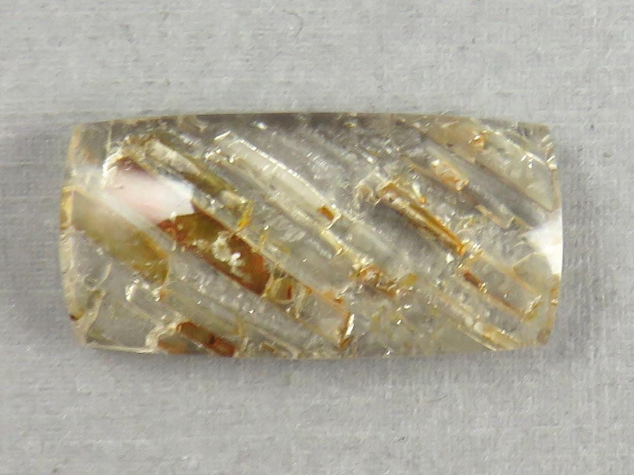 Quartz with Biotite | Rectangle Cabochon | Brazil | 27x13x6 | 19.5 carats | QU541 - Quartz, Biotite - GemEnthusiast