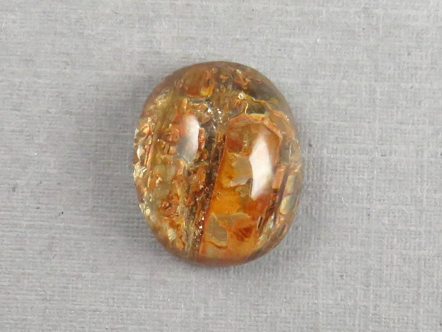 Quartz with Biotite | Oval Cabochon | Brazil | 16x13x7 | 10.4 carats | QU540 - Quartz, Biotite - GemEnthusiast