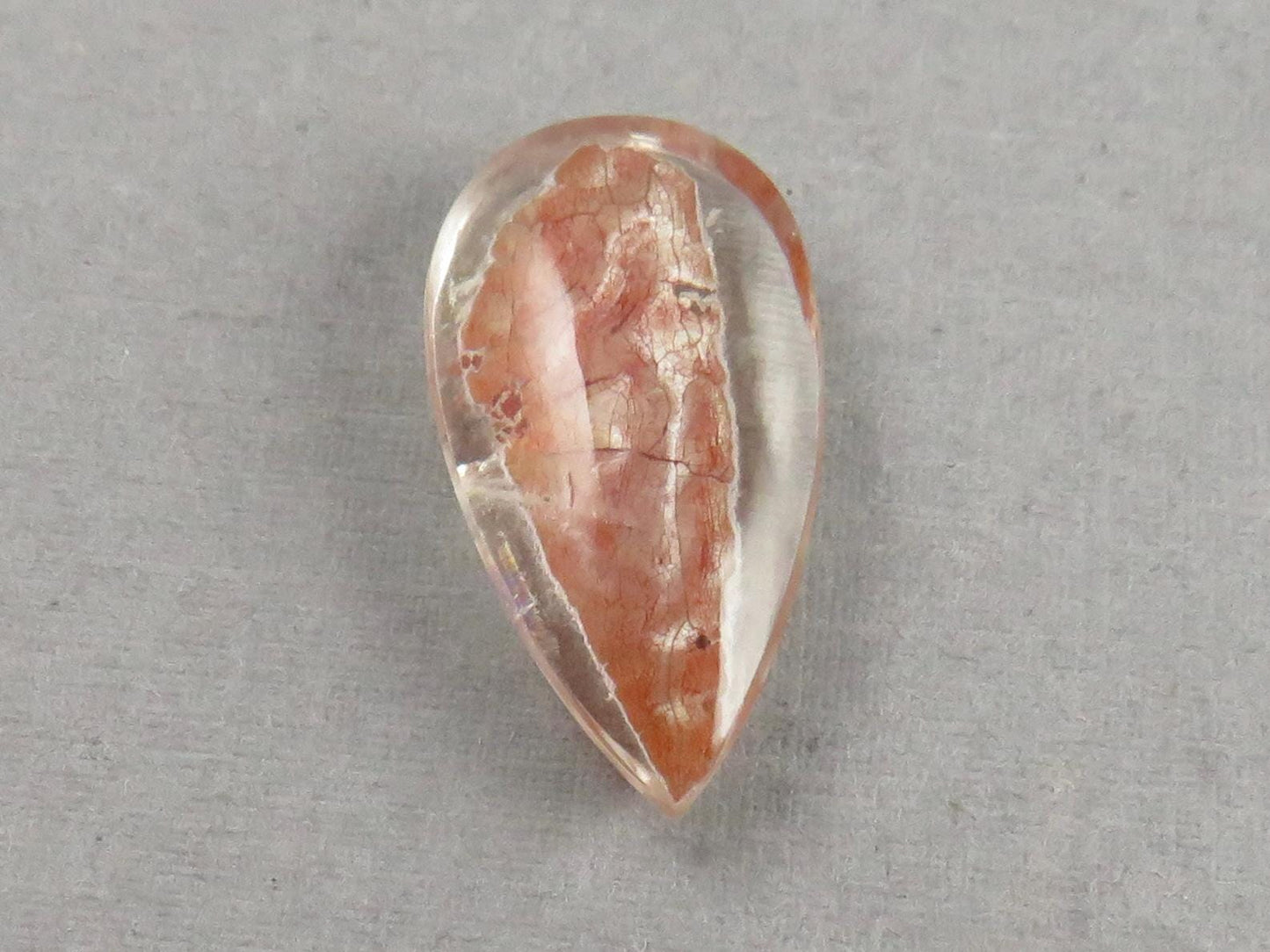 Quartz with Biotite | Pear Cabochon | Brazil | 22x11.5x6 | 10.4 carats | QU537 - Quartz, Biotite - GemEnthusiast
